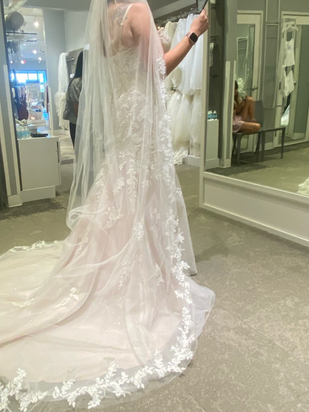 Oleg Cassini CWG912 Strapless Mermaid Bridal Gown - Picture 5 of 10